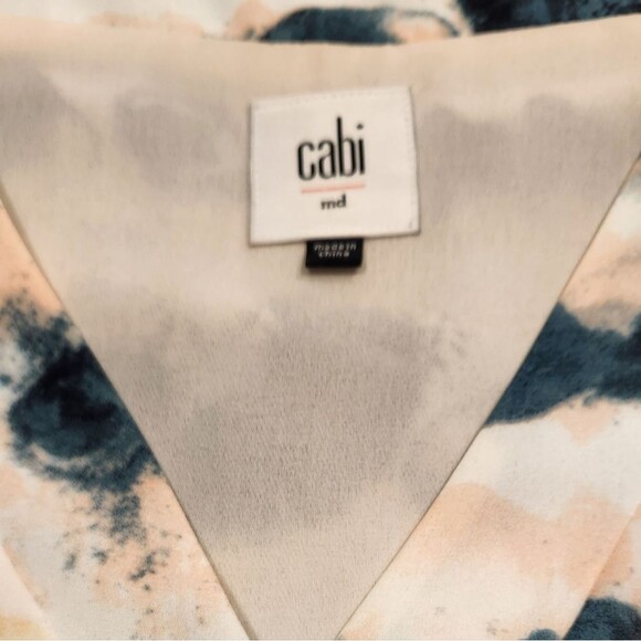 CAbi Gelato Top 5035 Blouse Sleeveless Chiffon Pastel Watercolor Flowy Pink M - Picture 12 of 15